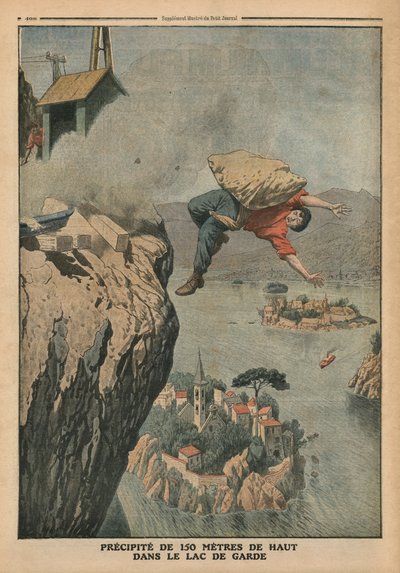 Sturz in den Gardasee, Illustration aus 